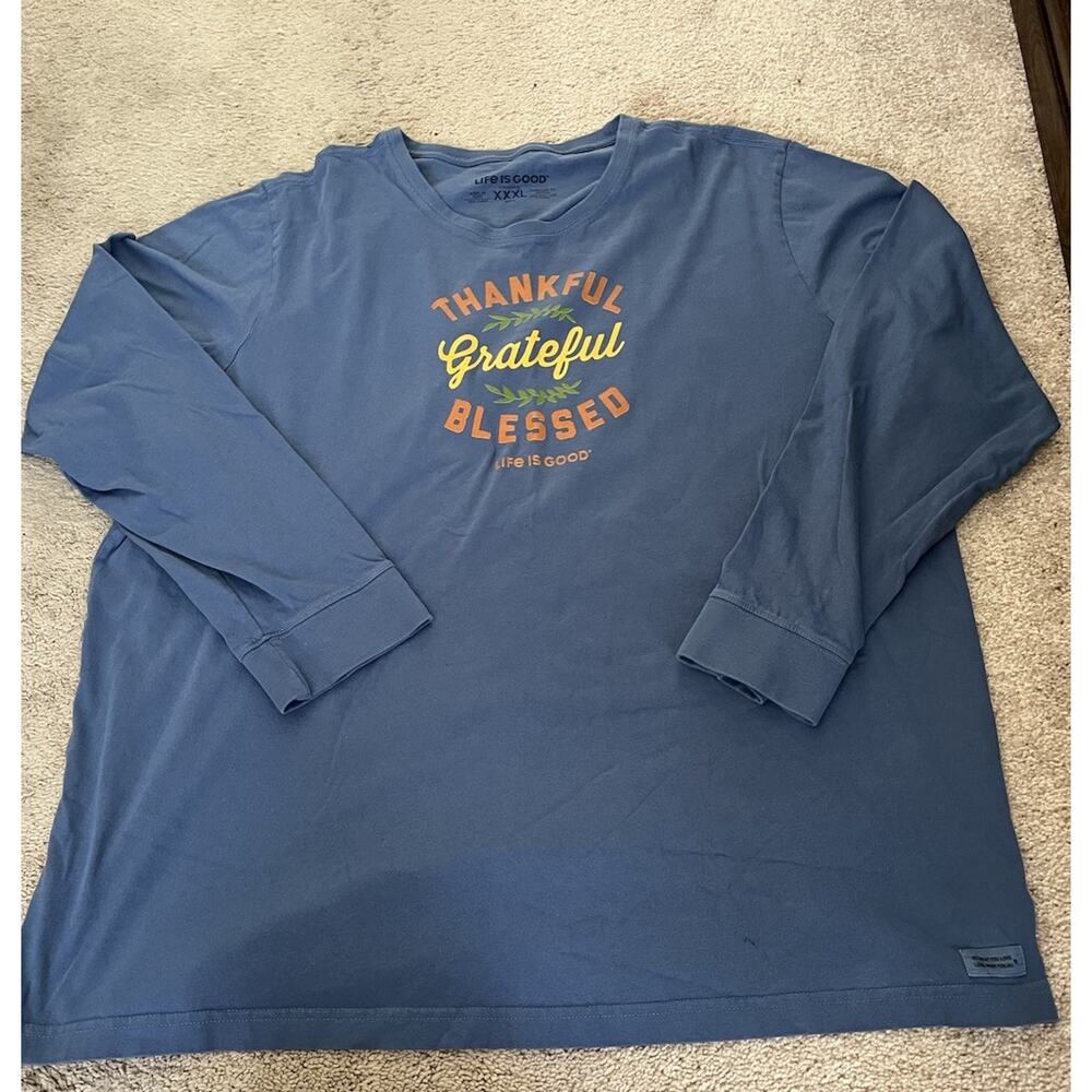 Life Is Good Men's Long Sleeve T-Shirt Thanksgiving Size XXXL